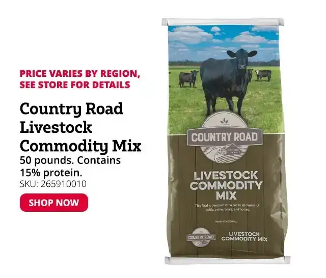 Country Road Livestock Commodity Mix, 15% Commodity 3-Way Blend, 50 lb. Bag