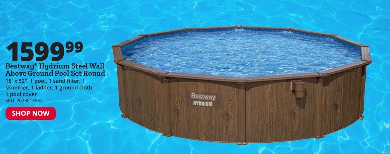 Bestway® Hydrium Steel Wall Above Ground Pool Set Round, 18' x 52" - 561CTE