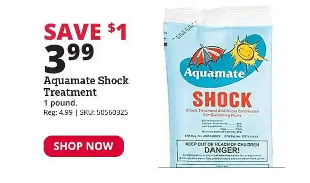 Aquamate Shock Treatment & Super Chlorinator for Swimming Pools, 1 lb. Bag - SH1