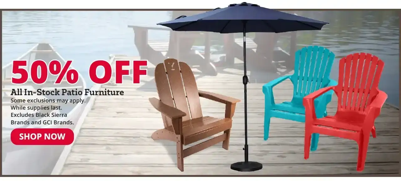 50% Off All In-Stock Patio Furniture