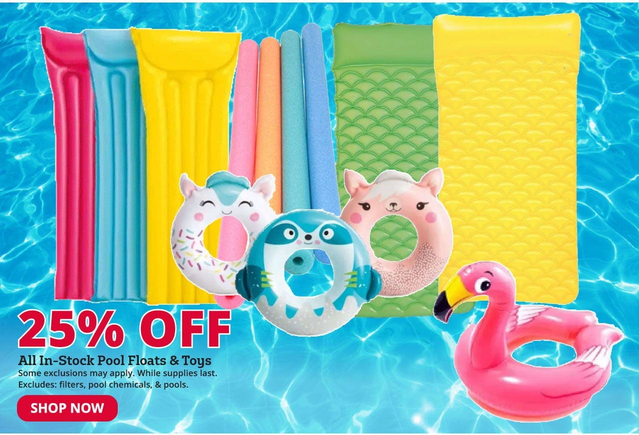 25% Off All In-Stock Pool Floats & Toys