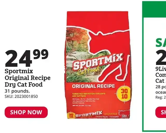 Sportmix Original Recipe Dry Cat Food, 31 lb. Bag