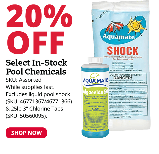 20% Off Select In-stock Pool Chemicals