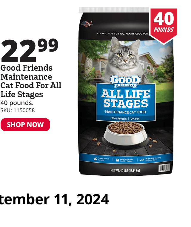 Good Friends Maintenance cat food for all stages