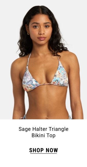 Sage Halter Triangle Bikini Top