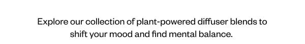 Explore our collection of plant-powered diffuser blends to shift your mood and find mental balance.