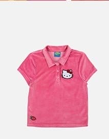 Hello Kitty x Dumbgood Velour Cropped Polo (50th Anniv.)