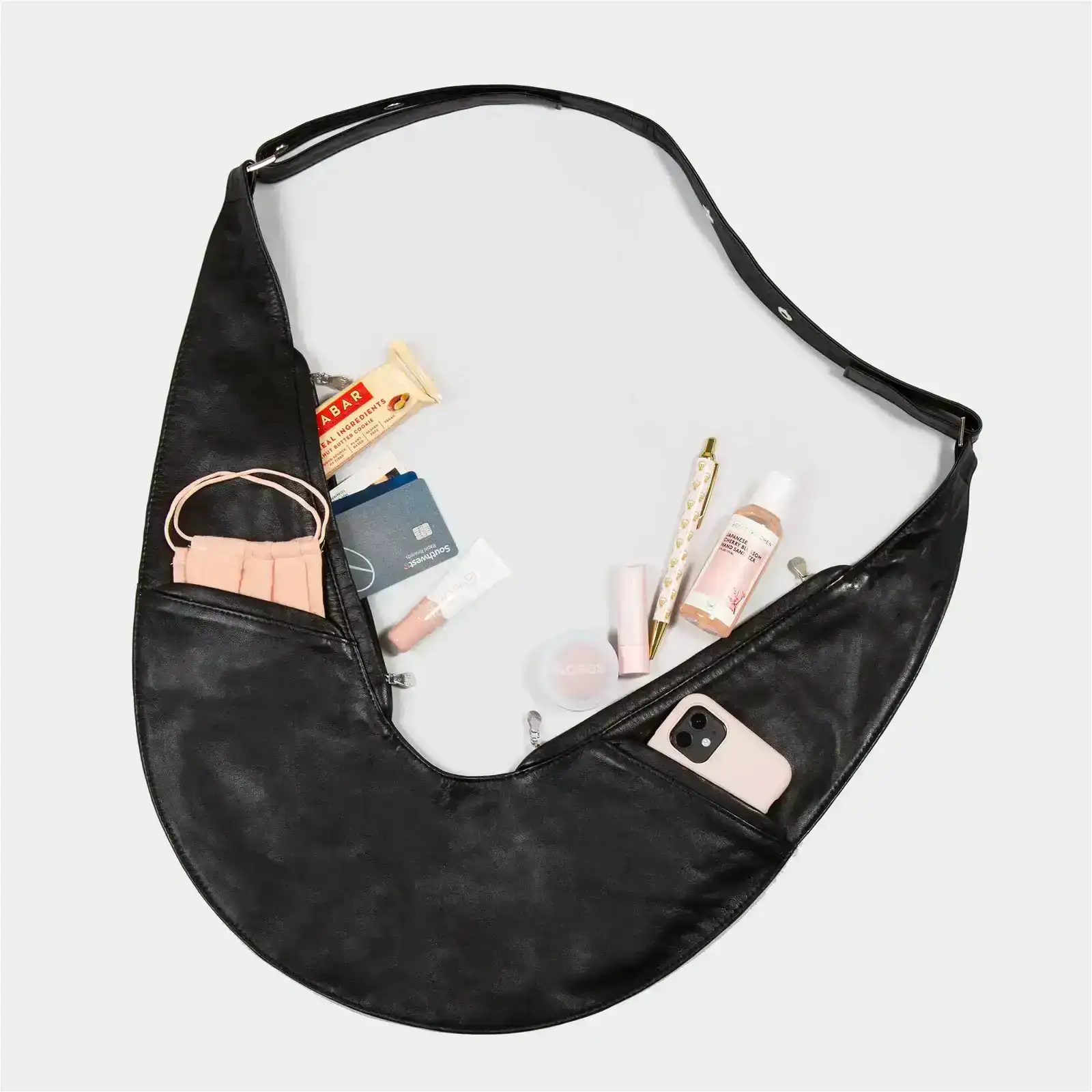 Image of Black Leather Sash Bag