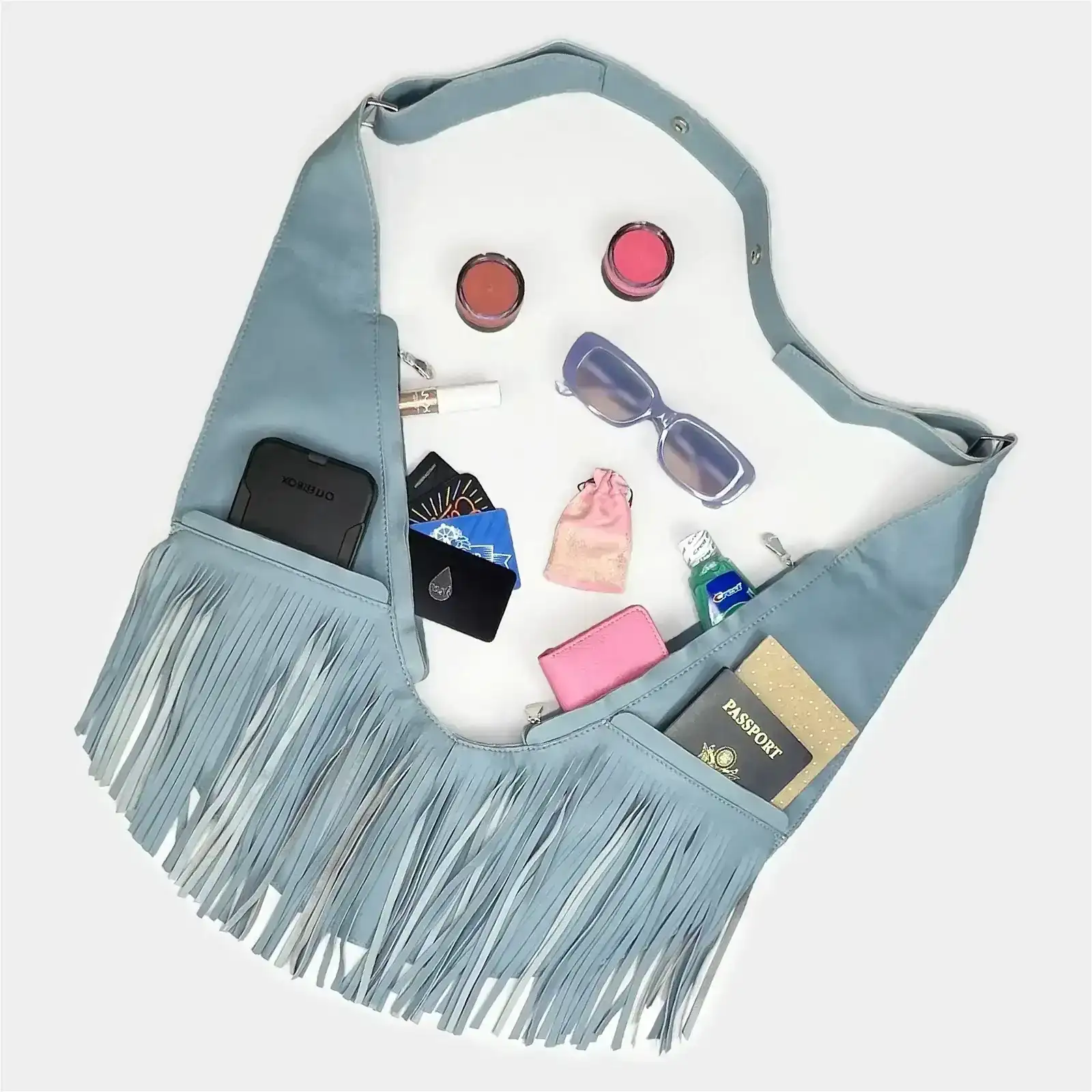 Image of Angel Falls Fringe Leather Sash Bag