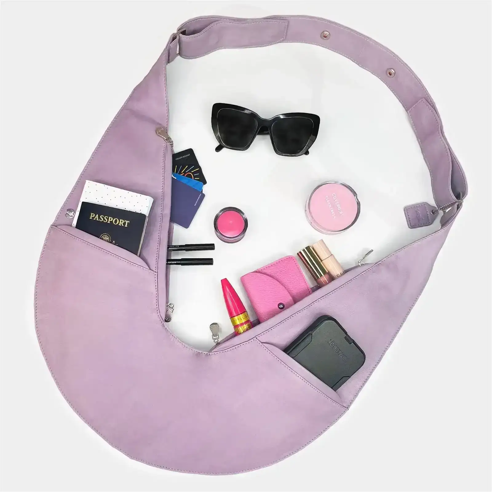 Image of Lavender Sunset Leather Sash Bag