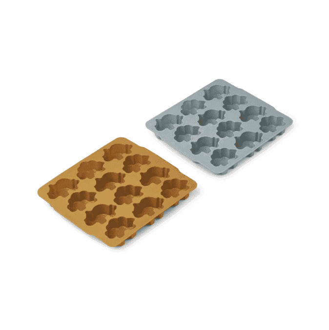 Liewood Sonny Ice Cube Tray (Pack-2) - Dino Golden/Blue Fog Mix