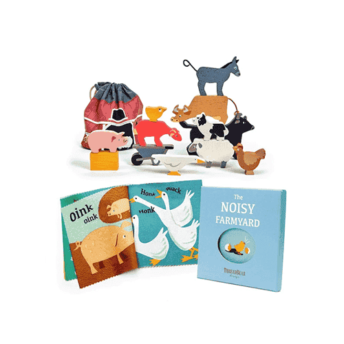 Tender Leaf Toys Farmyard Stacker & Farmyard Book Bundle