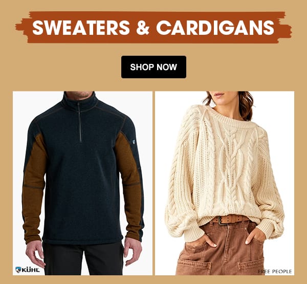 Shop Sweaters and Cardigans.