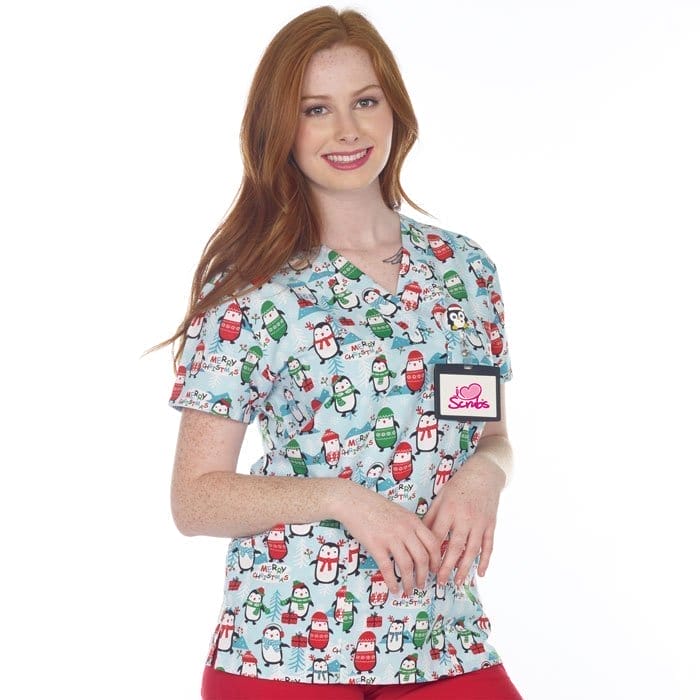 Image of 9904-3059M, Ladies 3 Pocket V-Neck Scrub Top, FEELING COZY