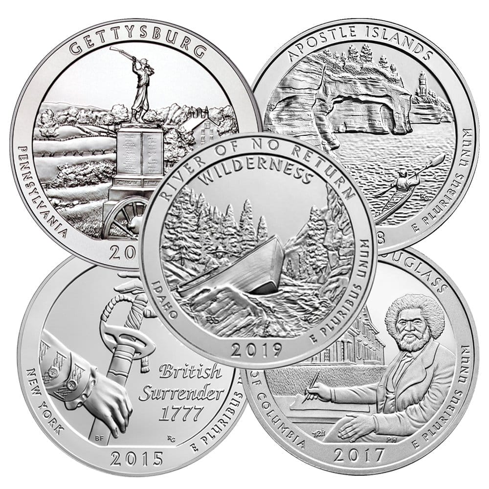 Image of 5 oz America The Beautiful Silver Coins - Multiple Items Discounted