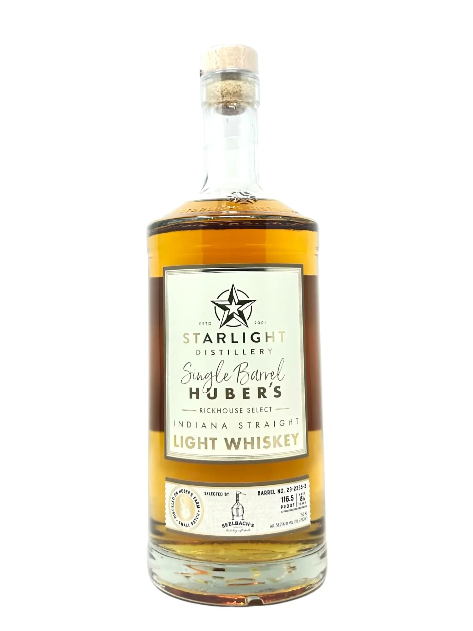 Image of Starlight Distillery 8.5 -Year Light Whiskey Barrel# 23-2335-2 116.5 proof - Selected by Seelbach's