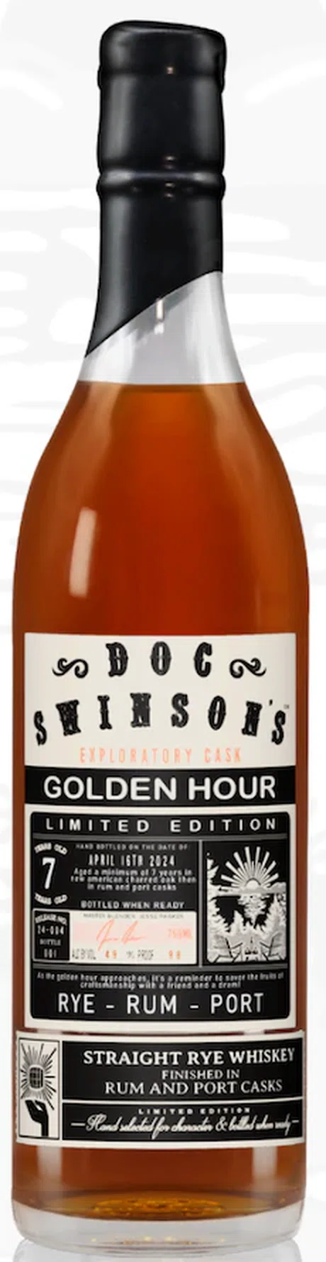 Image of [Pre-sale] Doc Swinson's Golden Hour Straight Rye Finished in Rum & Port Casks