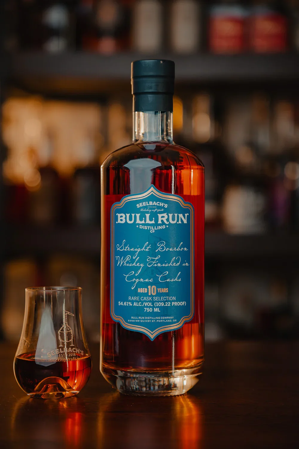 Image of Bull Run 10-Year Straight Bourbon Finished in Cognac Cask 109.22 proof - Selected by Seelbach's