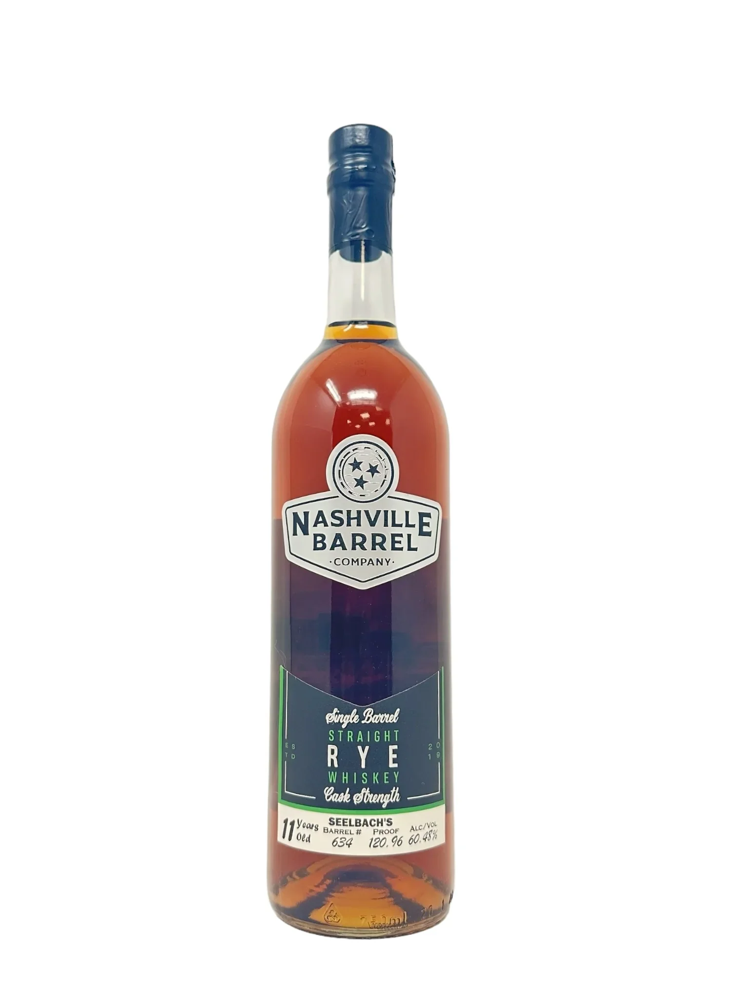 Image of Nashville Barrel Co 11 Year Single Barrel Rye #634 120.96 proof - Selected by Seelbach's