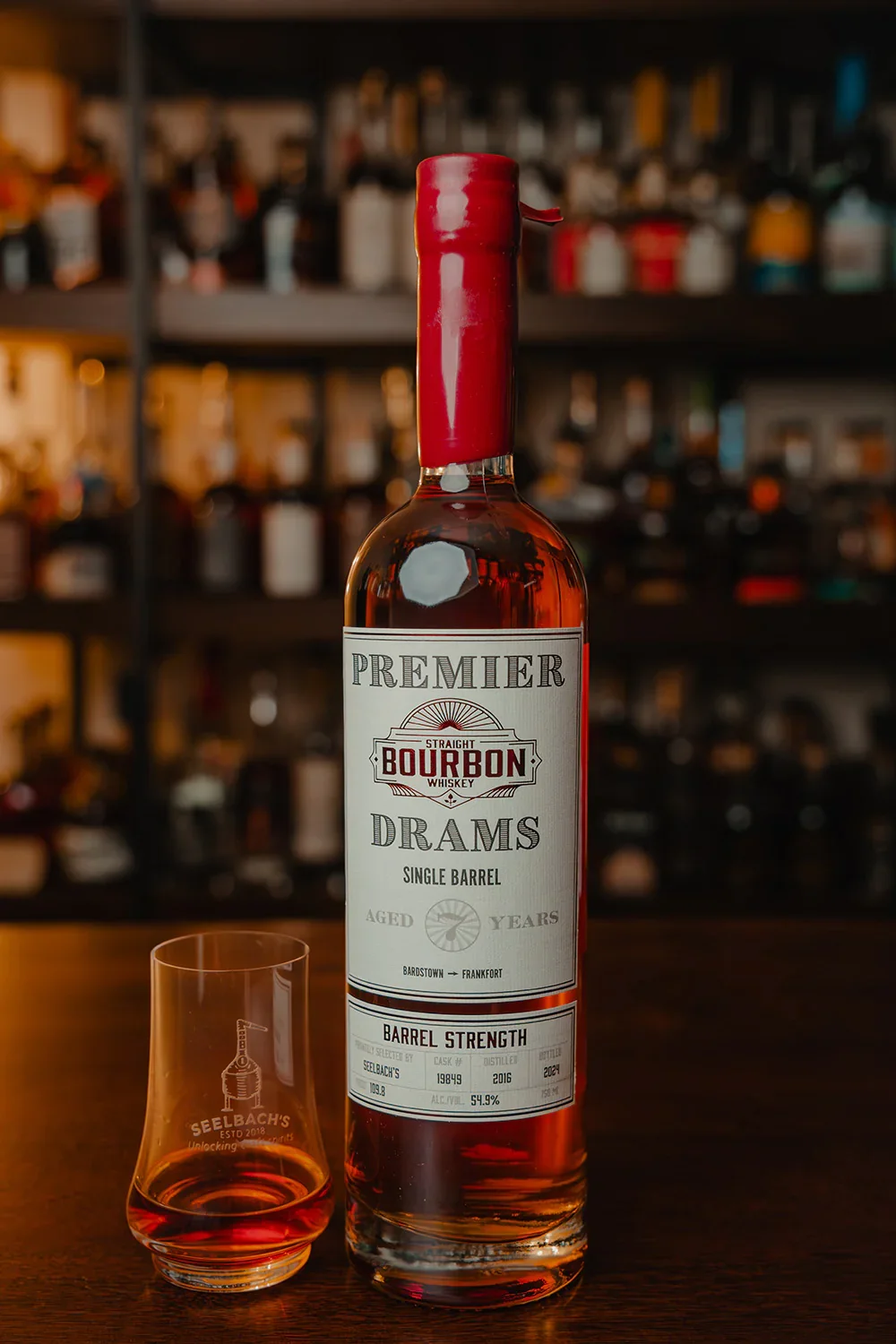 Image of Premier Drams Single Barrel Bourbon #19849 109.8 proof - Selected by Seelbachs