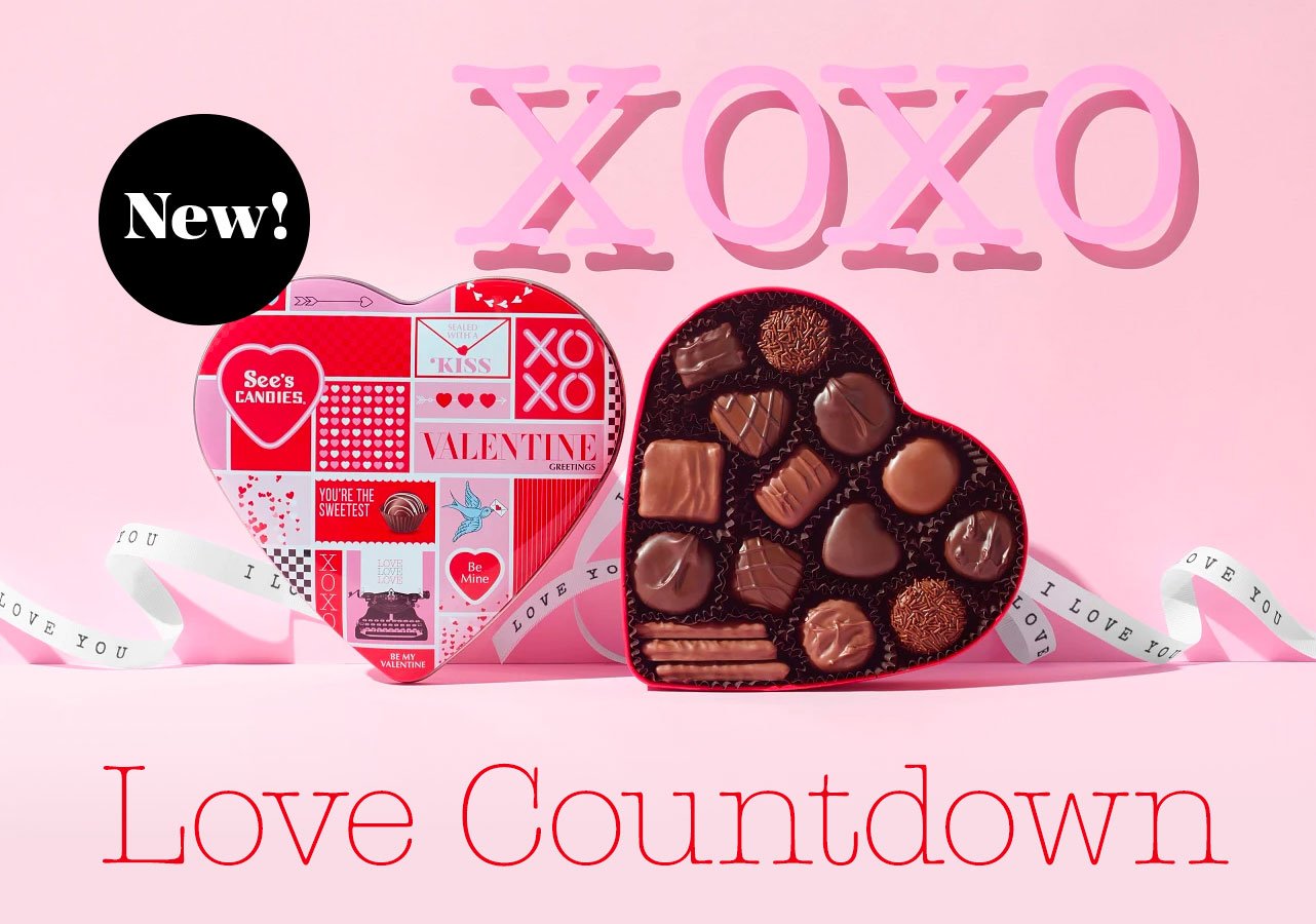 New! See’s Sweet Nothings Tin - Love Countdown