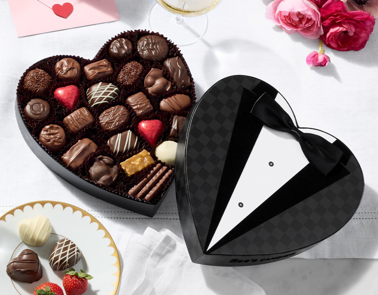 Tuxedo Heart Chocolates