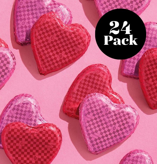 Milk & Dark Chocolate Hearts - 24 Pack