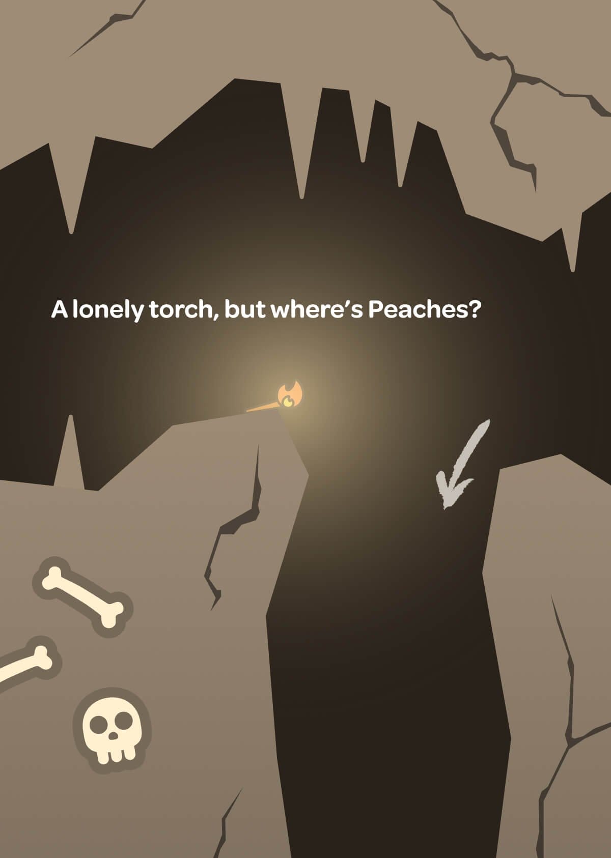 A lonely torch, but where’s Peaches?