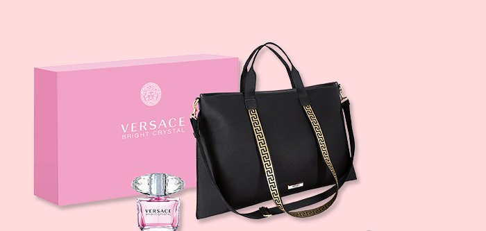 Versace Bright Crystal Eau de Toilette Perfume + Tote Set