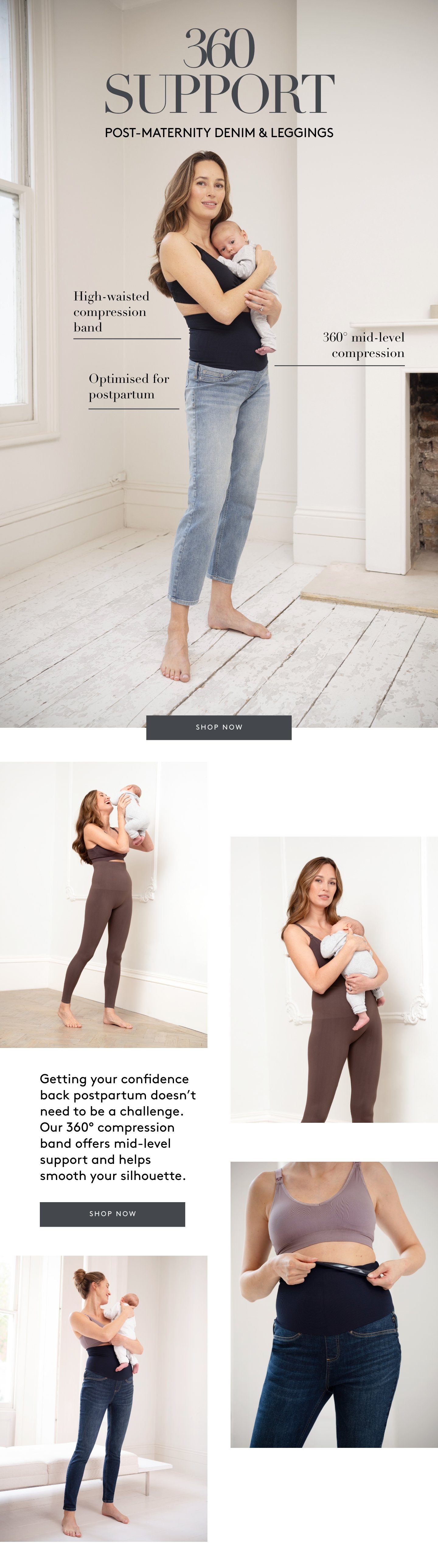 Denim & leggings optimised for postpartum