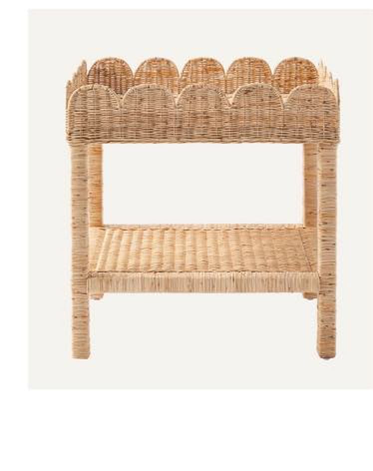 Scallop Rattan Side Table