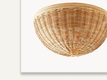 Santa Barbara Rattan Flush Mount