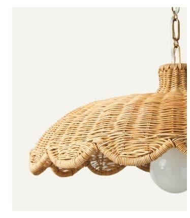 Scallop Rattan Pendant