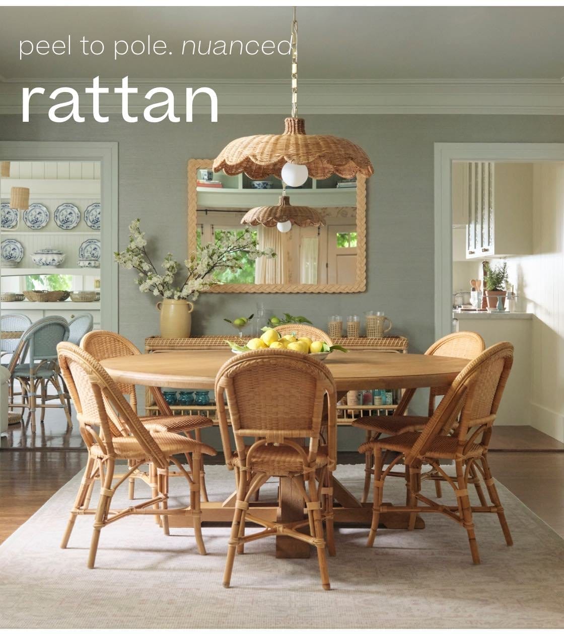 Sunwashed Riviera Rattan Dining Chair