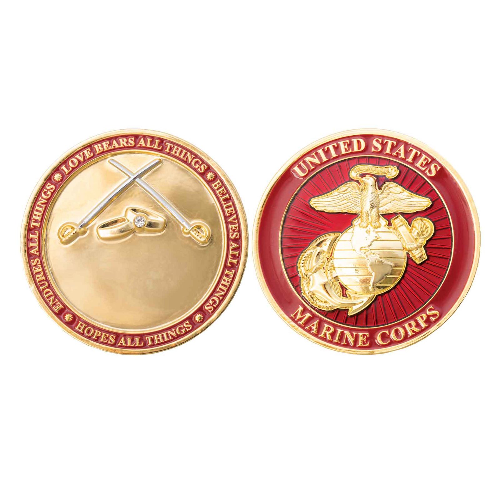 Image of USMC Marine Wedding Engravable Coin