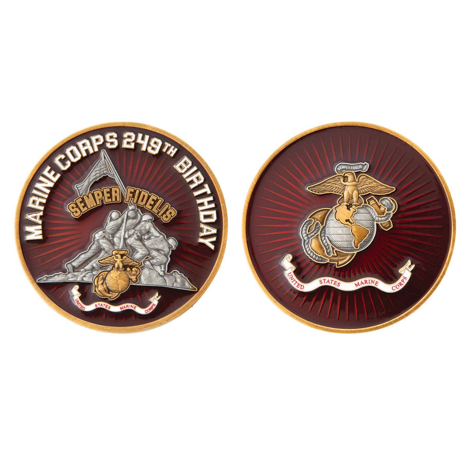 Image of USMC 249th Birthday Challenge Coin