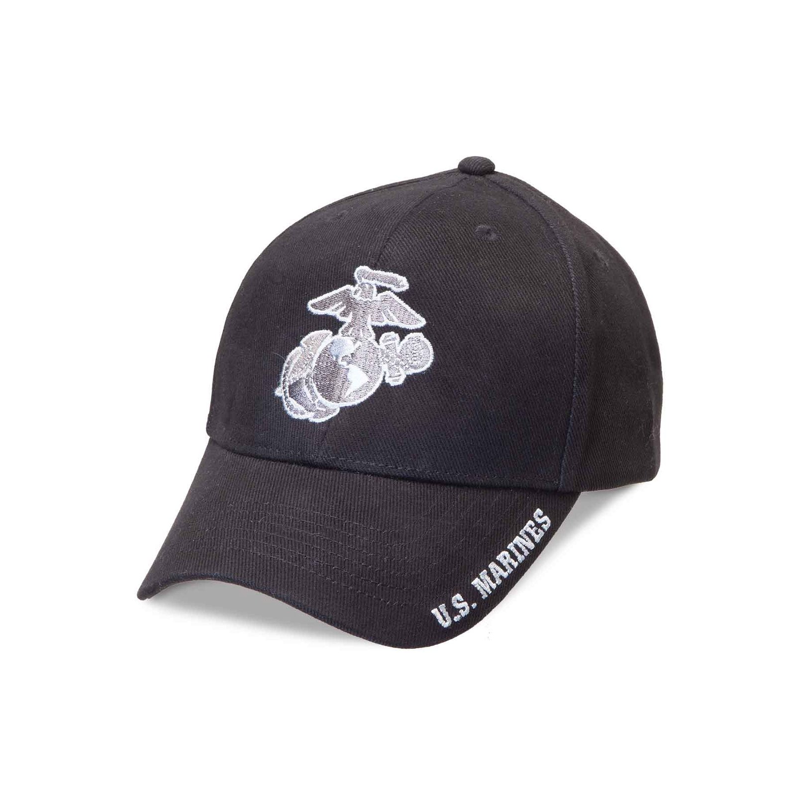 Image of Eagle, Globe, and Anchor Hat- Black and Silver