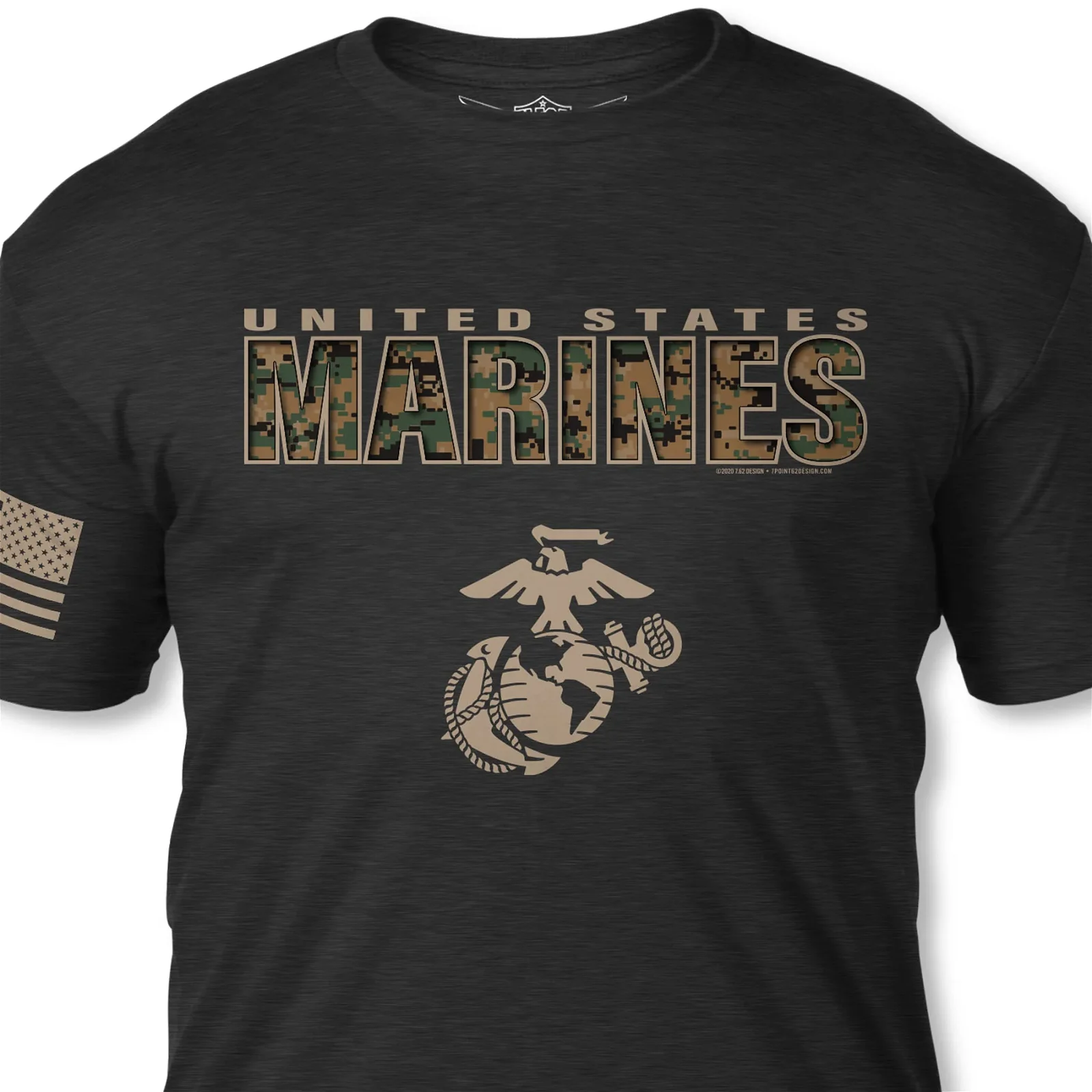 Image of U.S. Marines Camouflage Letters T-Shirt