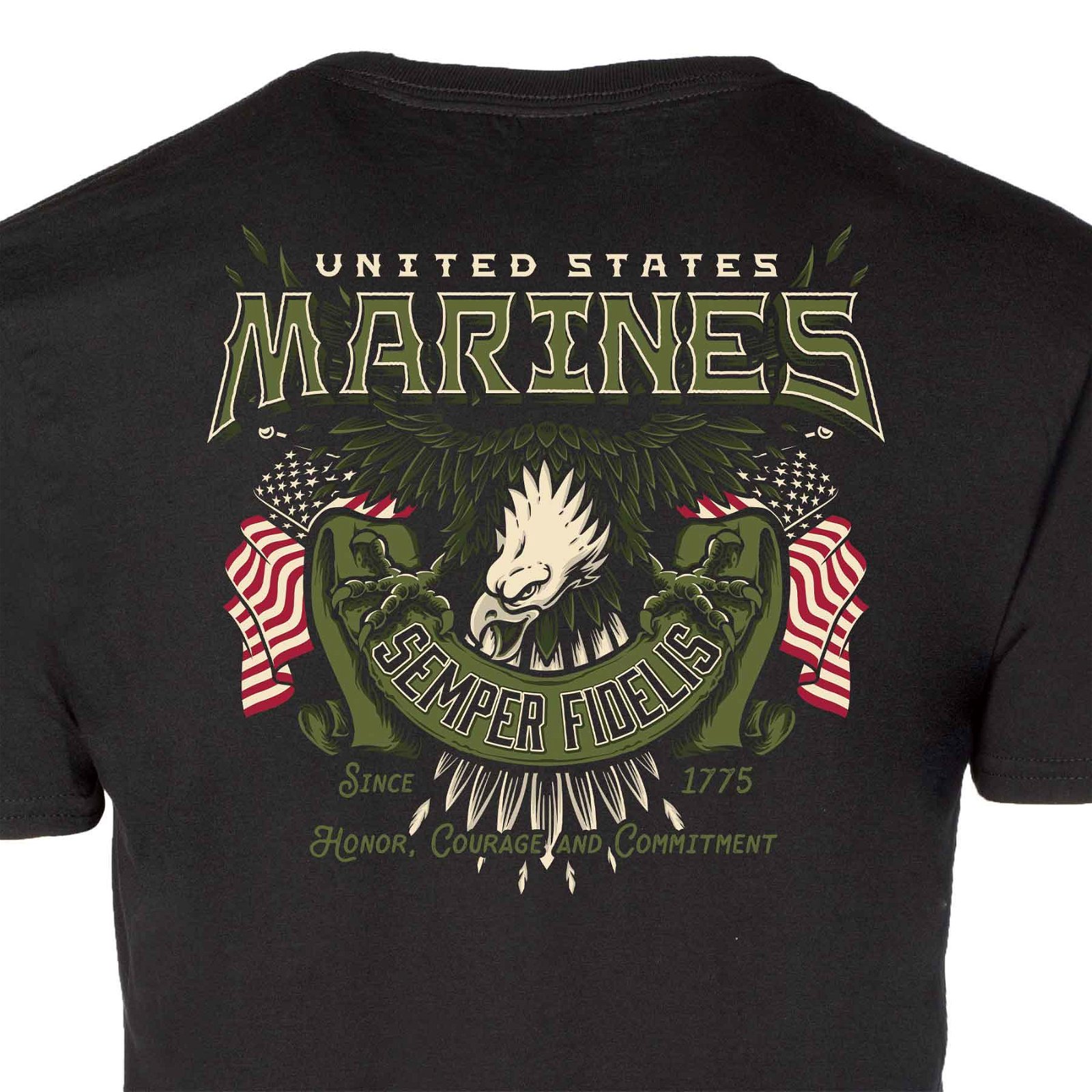 Image of USMC Eagle Banner T-shirt