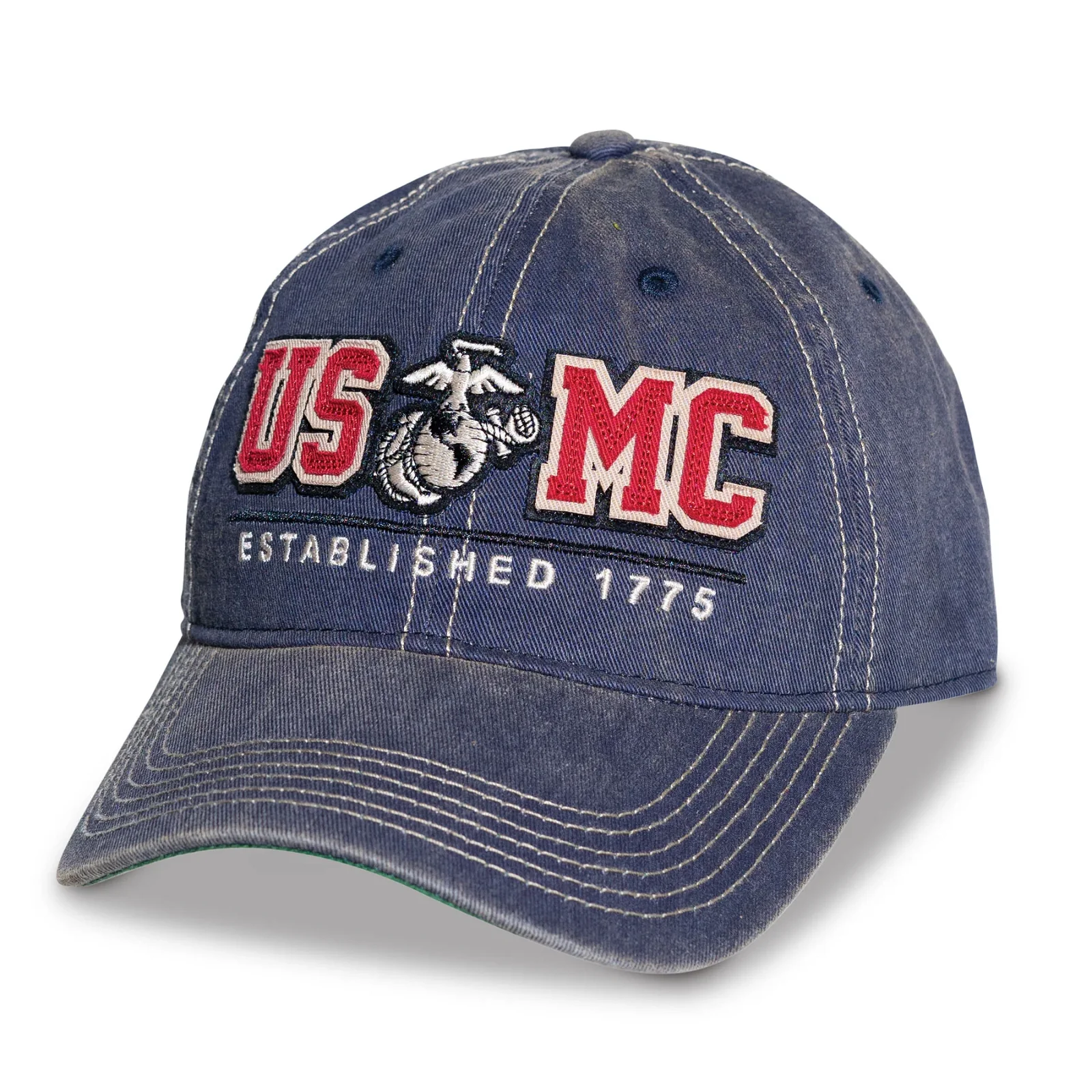 Image of USMC Eagle, Globe, and Anchor Patch Hat- Blue