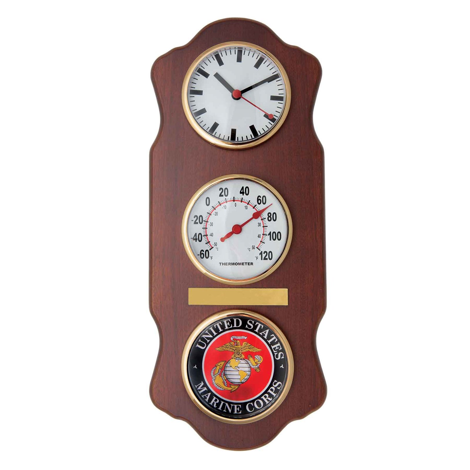 Image of USMC Clock With Temperature Gauge