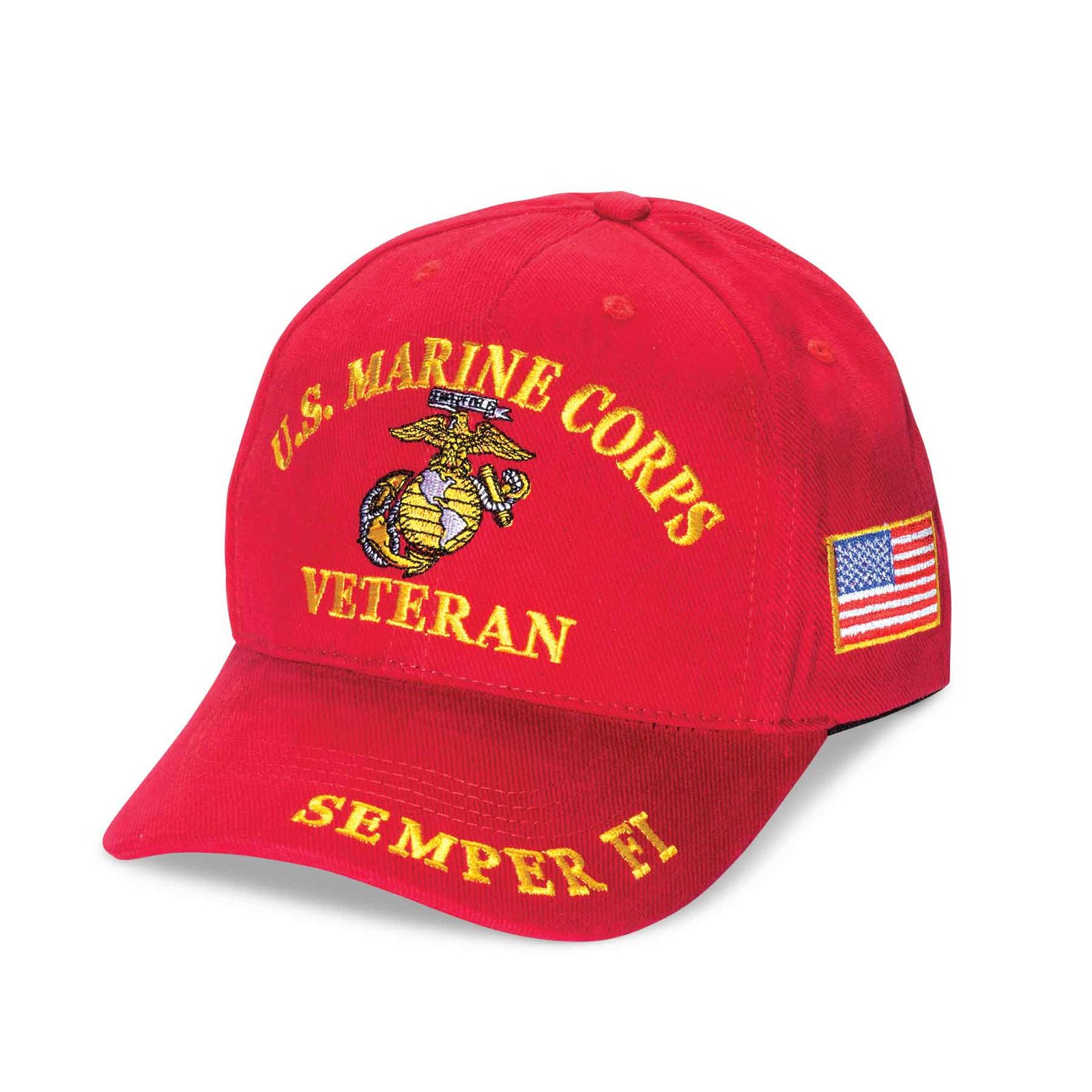 Image of U.S. Marine Veteran Proudly Served Hat- Red