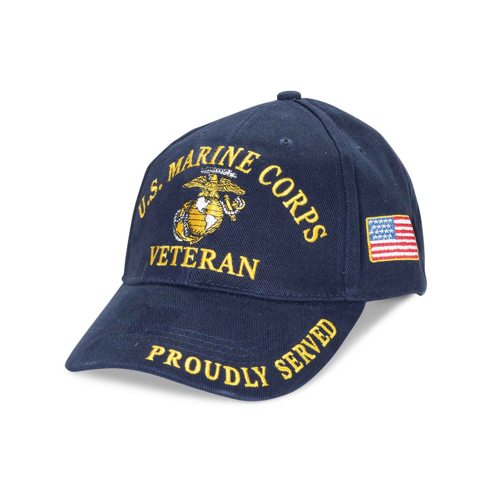 Image of U.S. Marine Veteran Proudly Served Hat- Navy