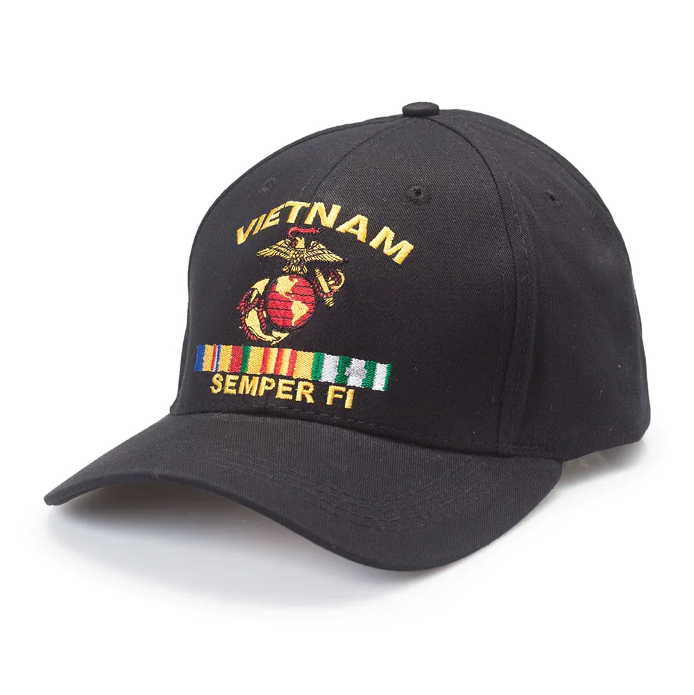Image of Marine Vietnam War Ribbon Hat- Black