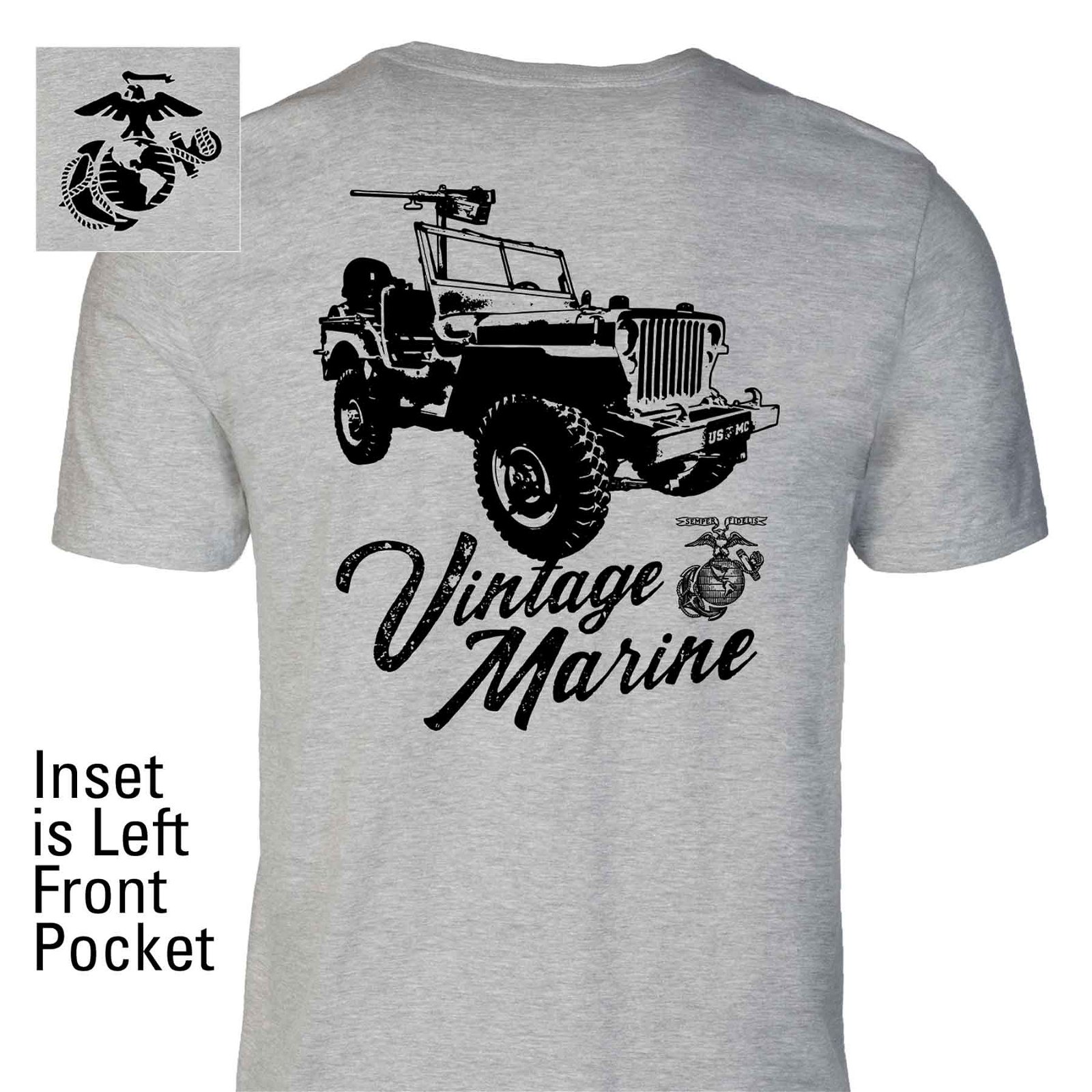 Image of Vintage Marine Back With Front Pocket T-shirt