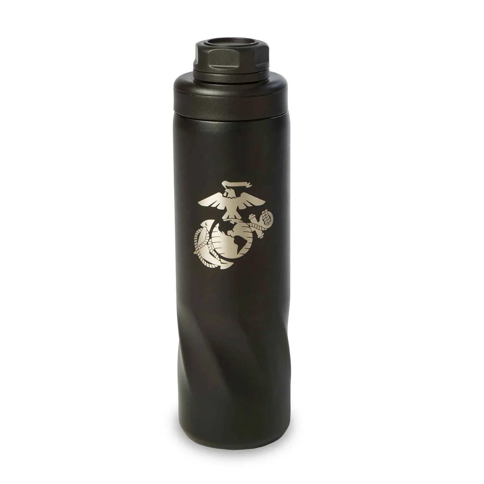 Image of USMC Black Stainless Steel Water Bottle