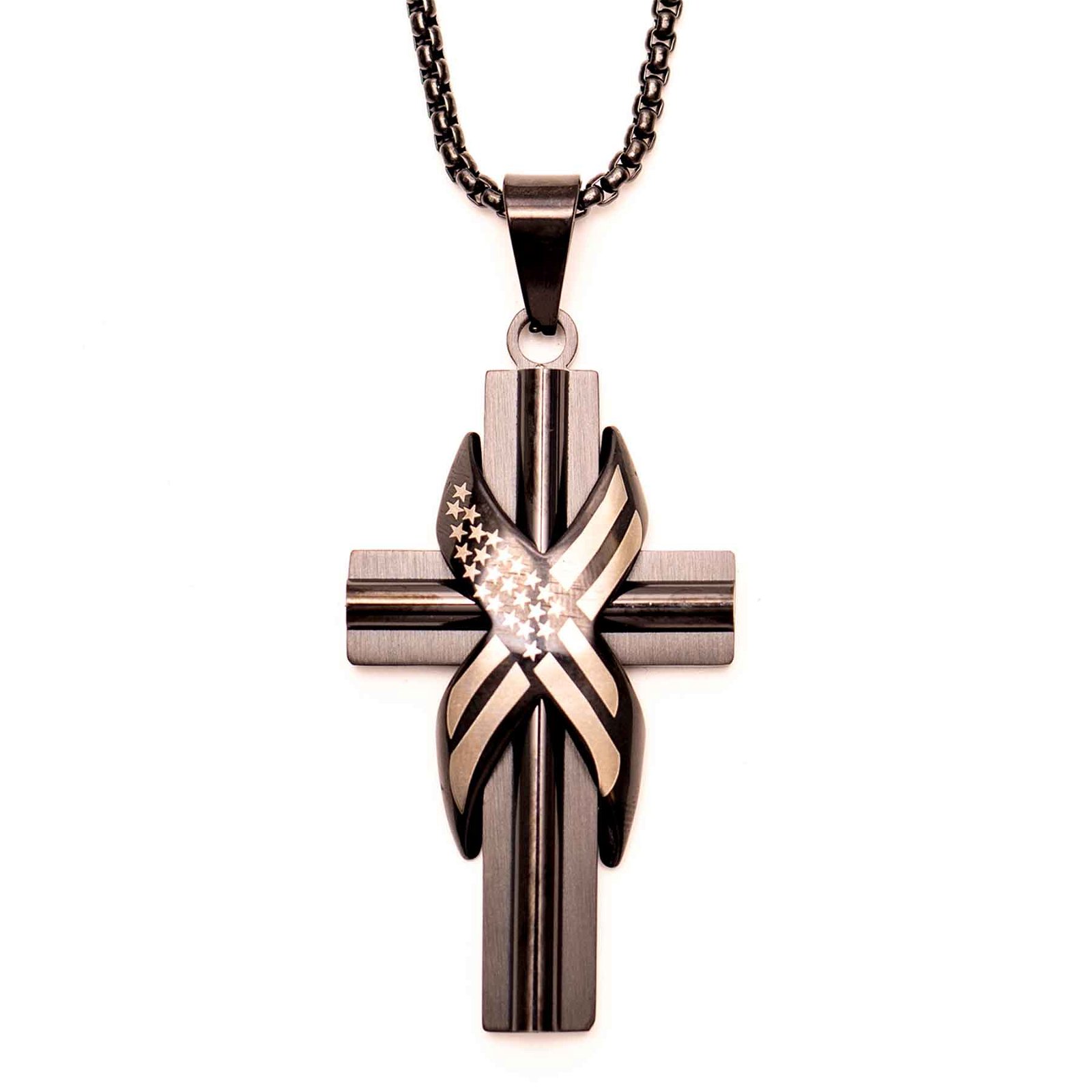 Image of Flag Wrapped Cross Necklace