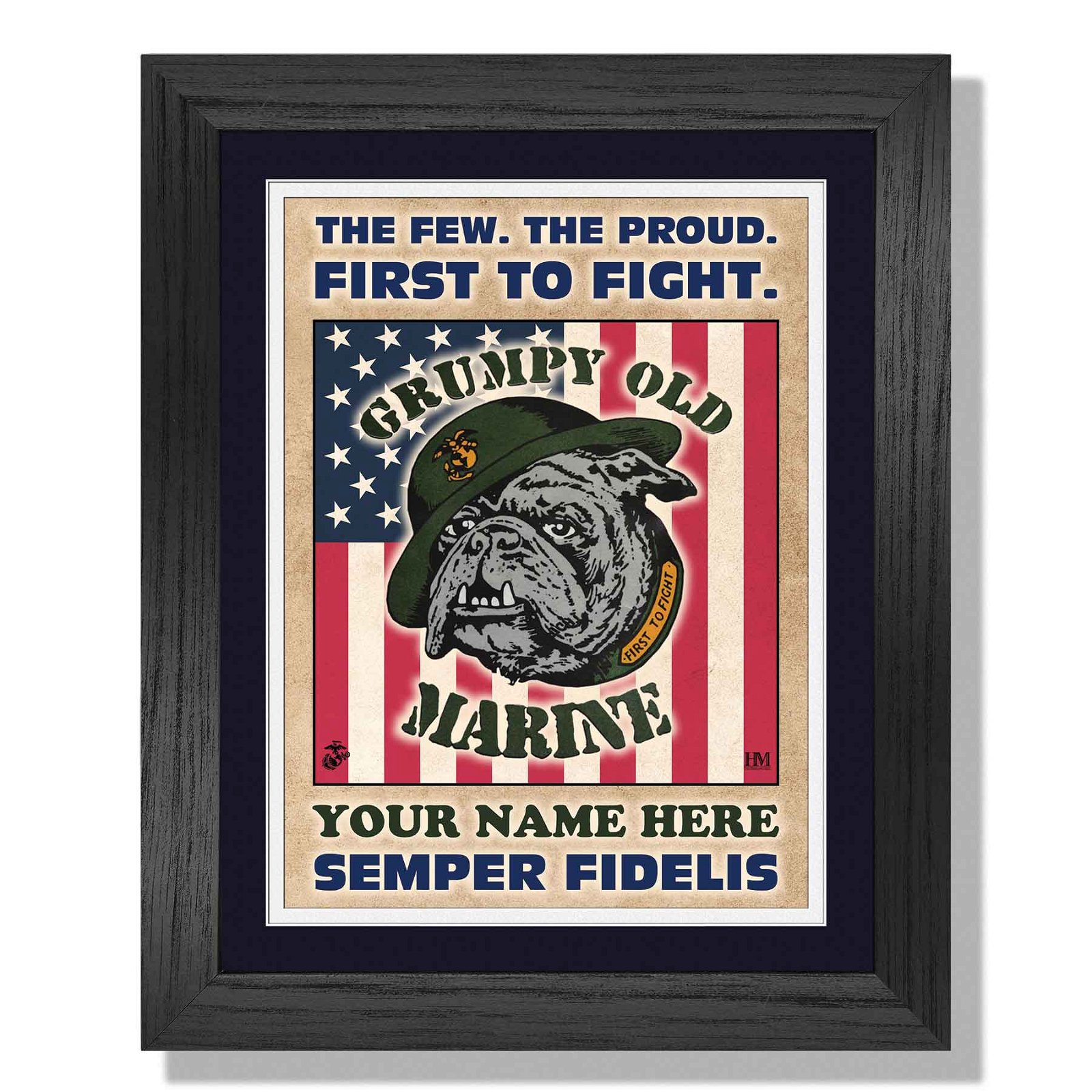 Image of Grumpy Old Marine Framed Art