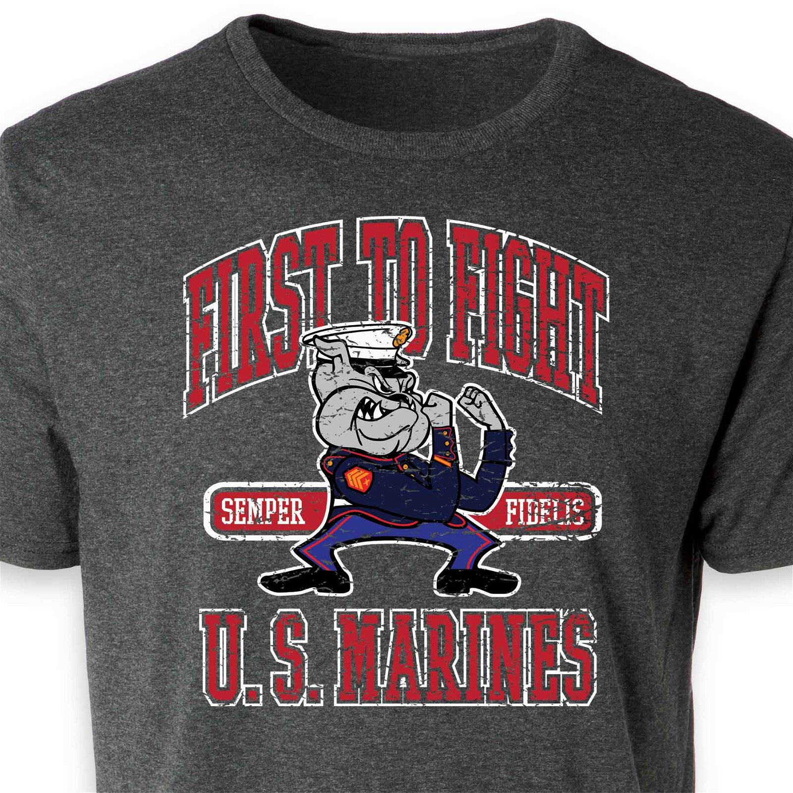 Image of USMC First To Fight Bulldog T-shirt