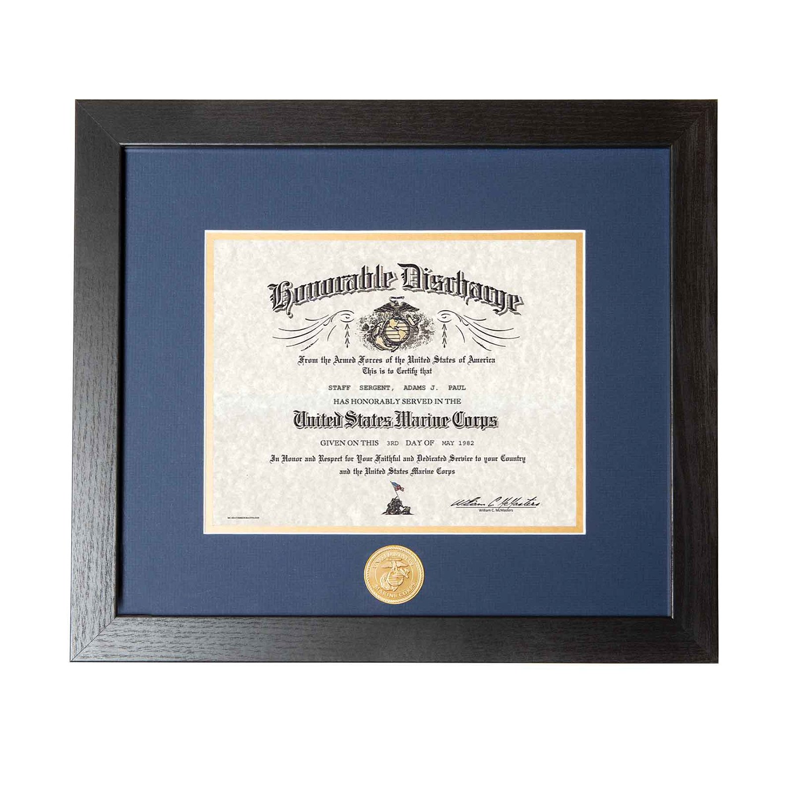 Image of Marine Corps Certificate Frame
